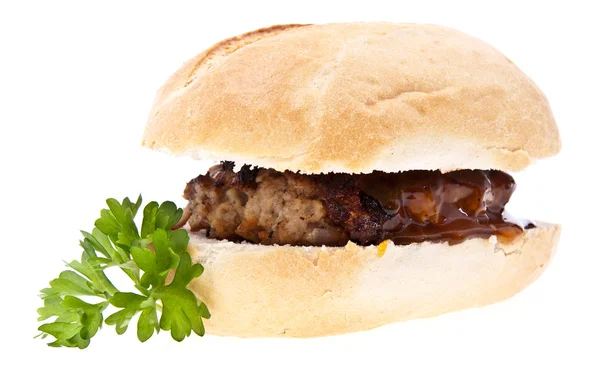 Burger on a roll — Stock Photo, Image