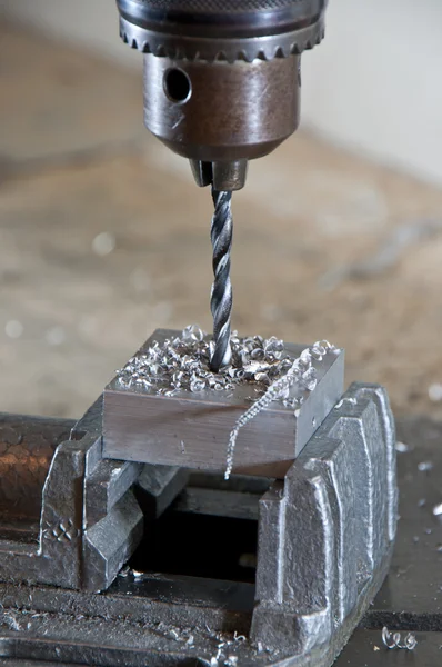 stock image Bohrer mit Werkstück