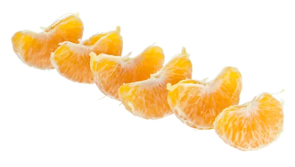 Geschälte Mandarinenstücke — Stock fotografie