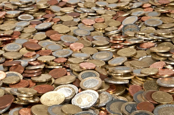 Gran montón de monedas — Foto de Stock
