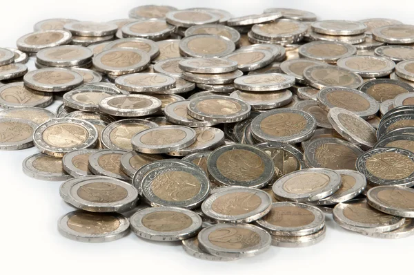 Heap of 2-Euro coins — Stock Photo, Image