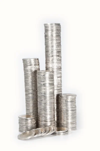 2-Euro coins on white background — Stock Photo, Image