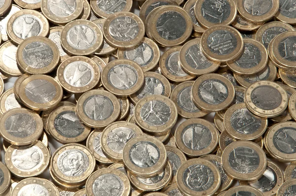 Grand tas de pièces de 1 euro — Photo
