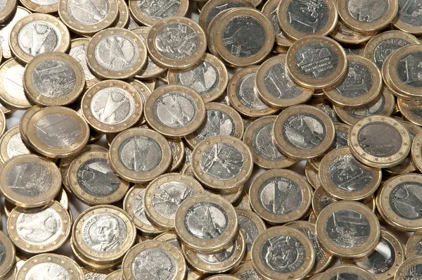 stock image Big heap of 1-Euro coins