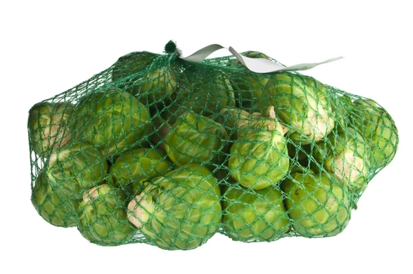 Brussels sprouts in net — Stock Photo, Image