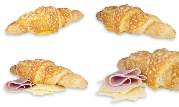 stock image Croissants with ham and cheese