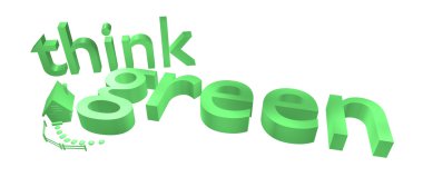 Think green sign with house clipart