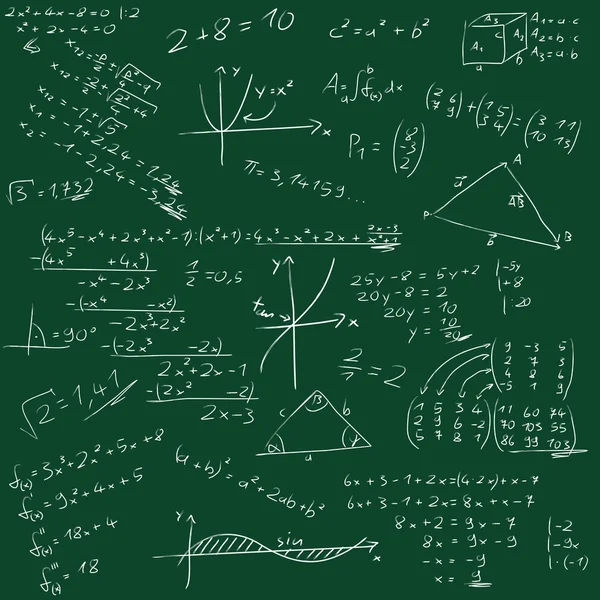 Styrelsen med matematiska formler — Stockfoto