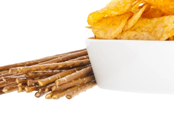 Stock image Chips and Saltsticks (with clipping path)