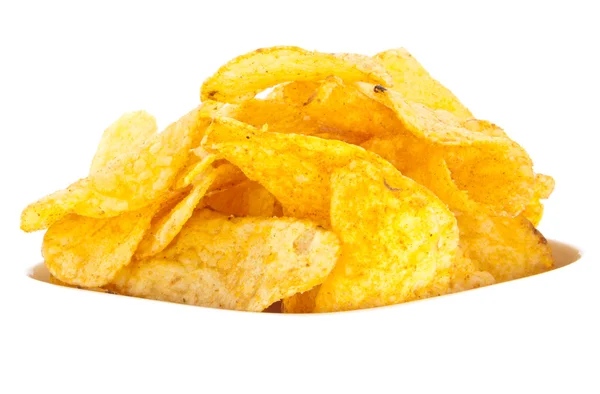 Aardappel Chips in een kom (met uitknippad) — Stockfoto