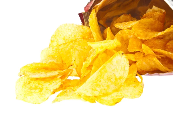 Chips in een zak (met uitknippad) — Stockfoto