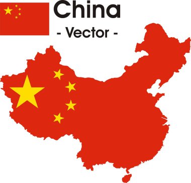 China map as vector image clipart