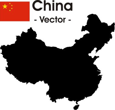 China map as vector image clipart