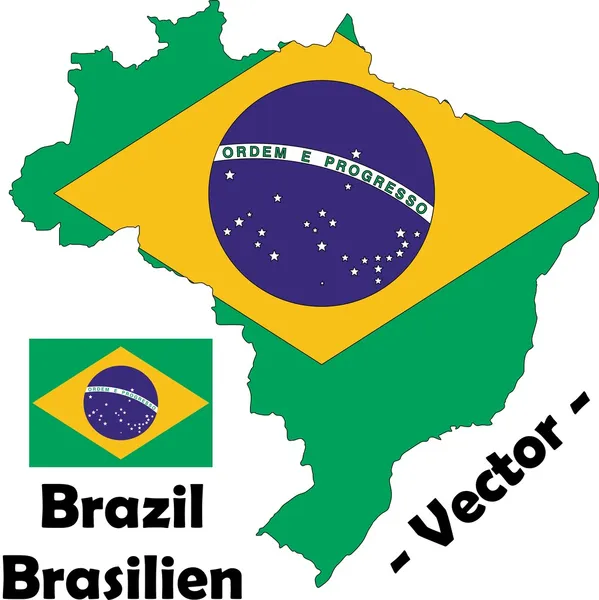 Brasils vektorkart – stockvektor