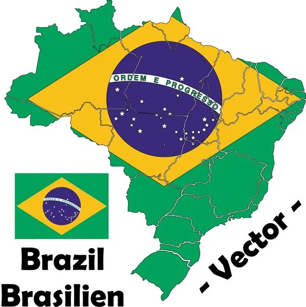 Vector χάρτη Βραζιλία — Διανυσματικό Αρχείο