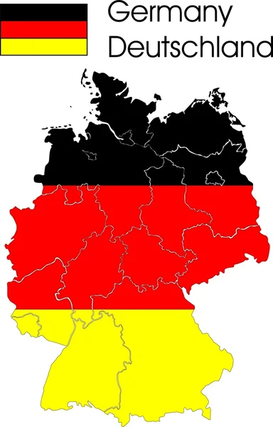 Duitse kaart met provincies — Stockvector