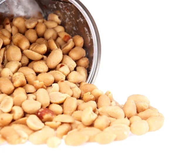 Amendoins em uma lata — Fotografia de Stock