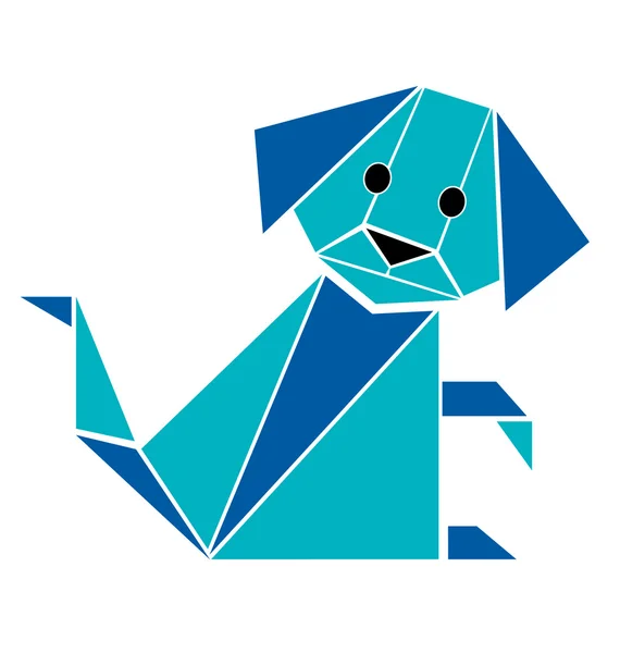 Perro origami estilo vector — Vector de stock