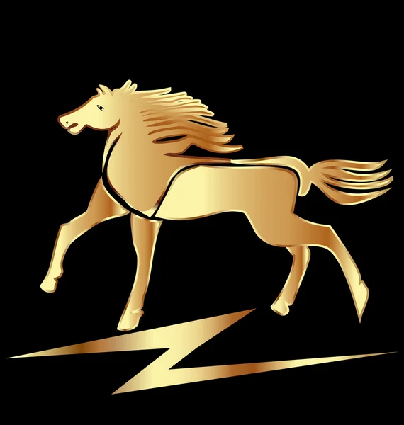 Золото кінь — стоковий вектор