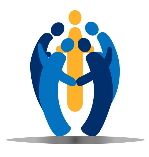 Teamwerk sociale logo vector — Stockvector