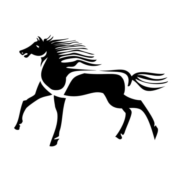 Black wild horse vector — Stock Vector