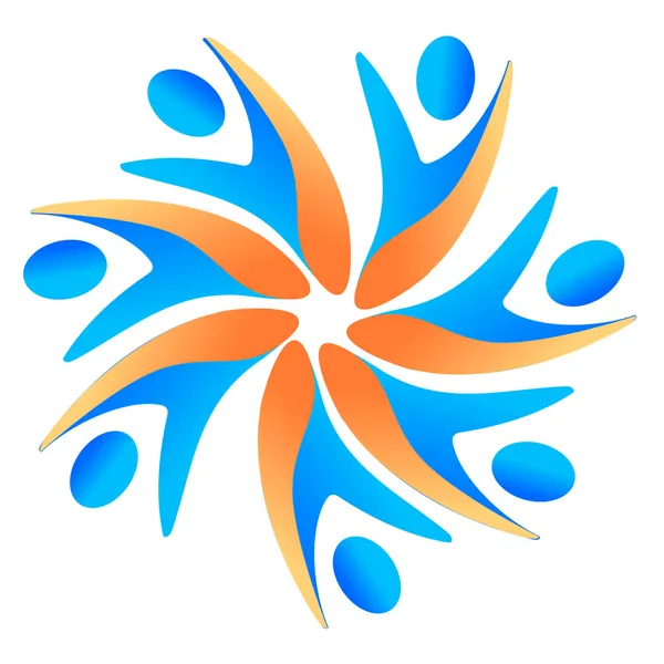Travail d'équipe logo vecteur social stock — Image vectorielle