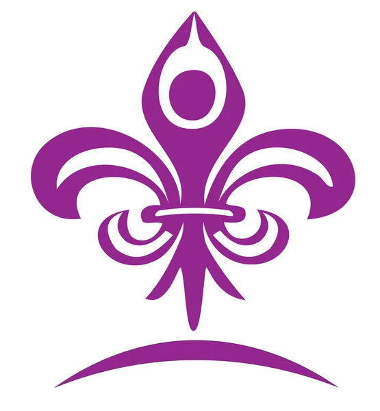 Γιόγκα σχήμα και αλεύρι lis λογότυπο — Διανυσματικό Αρχείο