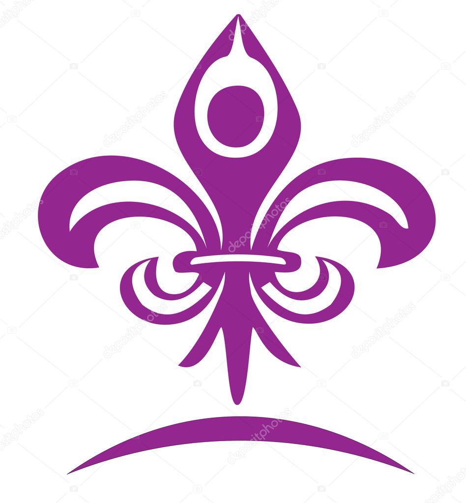 Yoga figure and flour lis logo design