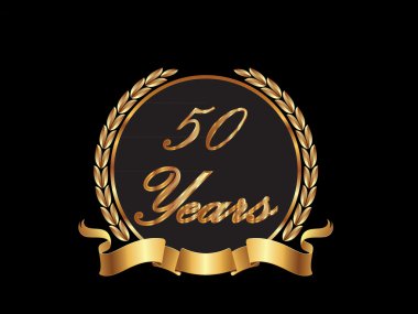 Gold 50th anniversary clipart