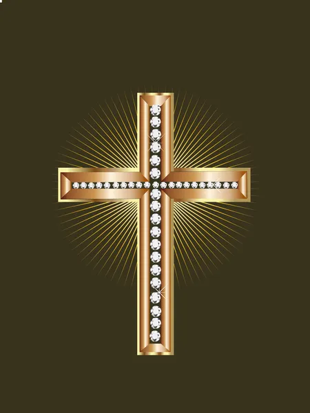 Croix avec diamants — Image vectorielle
