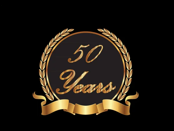 Gold 50th anniversary — Stock Vector
