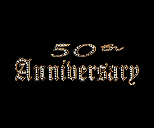 50 Anniversary in gold — Stock Vector