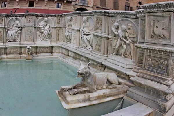 Fontána v Sieněen fontän i siena — Stock fotografie