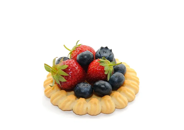 Tartlet dengan stroberi dan blueberry — Stok Foto
