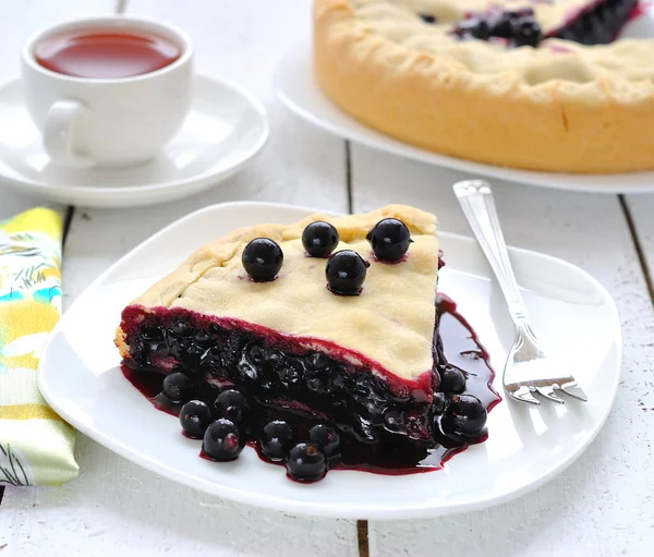 Vegan juicy pie with a black currant — Stock Photo, Image