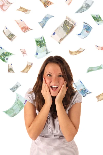 お金の雨 (ユーロ紙幣) — ストック写真
