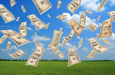 Falling dollars (field background) clipart