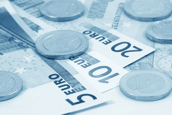 Európai pénz (kék tónusú) — Stock Fotó