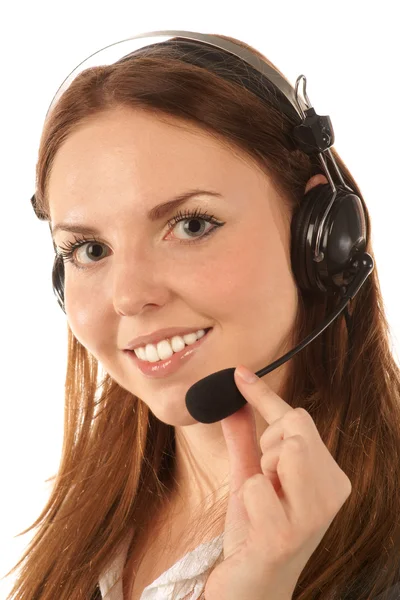 stock image Portrait of call center operator