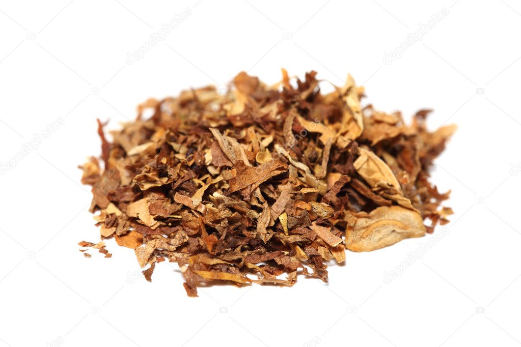 Pile of spilled tobacco (isolated)