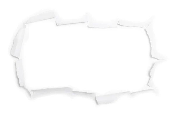 A grande folha de papel rasgado (isolado ) — Fotografia de Stock