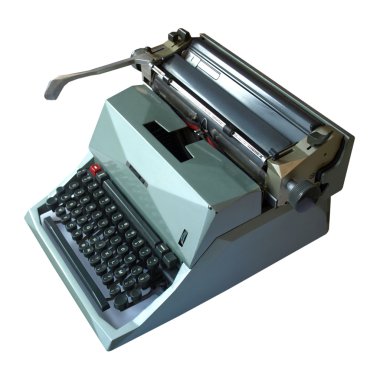 Vintage mechanical type writer isolated clipart