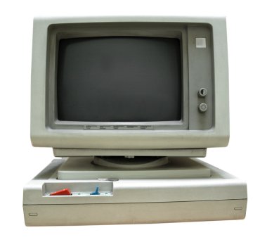 Vintage personal computer with screen clipart