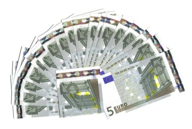 banknot, beş euro aralığında