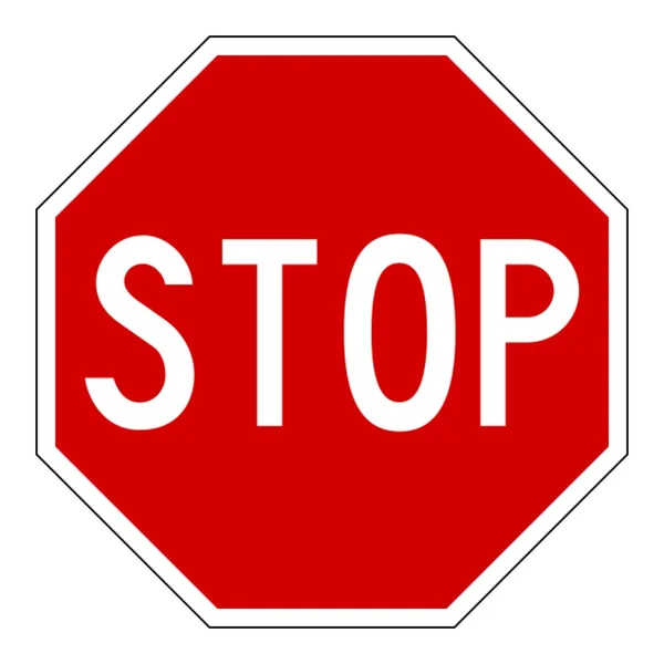Stop roadsign isolado sobre branco — Fotografia de Stock