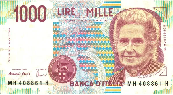 Vecchia nota italiana, 1000 lire — Foto Stock