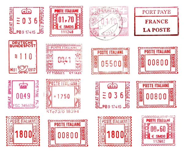 Прямоугольные почтовые марки — стоковое фото