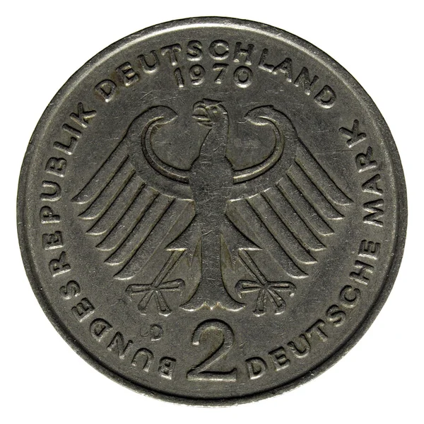 Moneta da 2 marchi tedeschi (2 marchi tedeschi) — Foto Stock