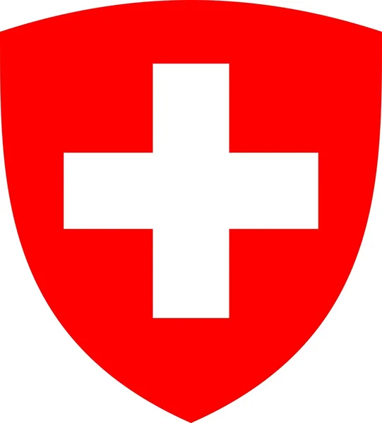 Swiss cross and shield — Stockfoto