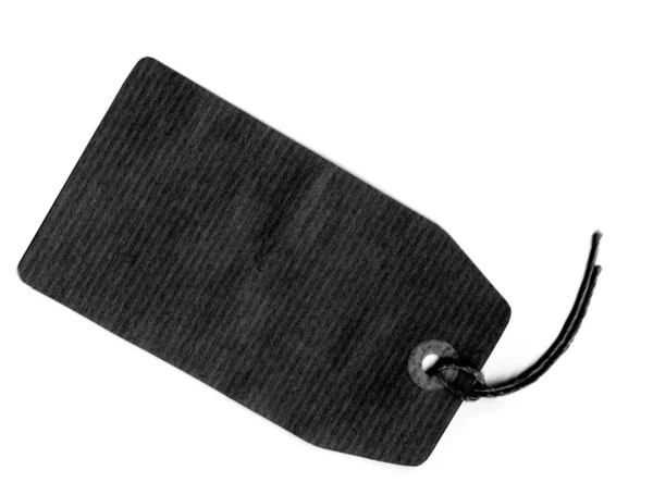 Black tag isolated over white — Stock Photo, Image